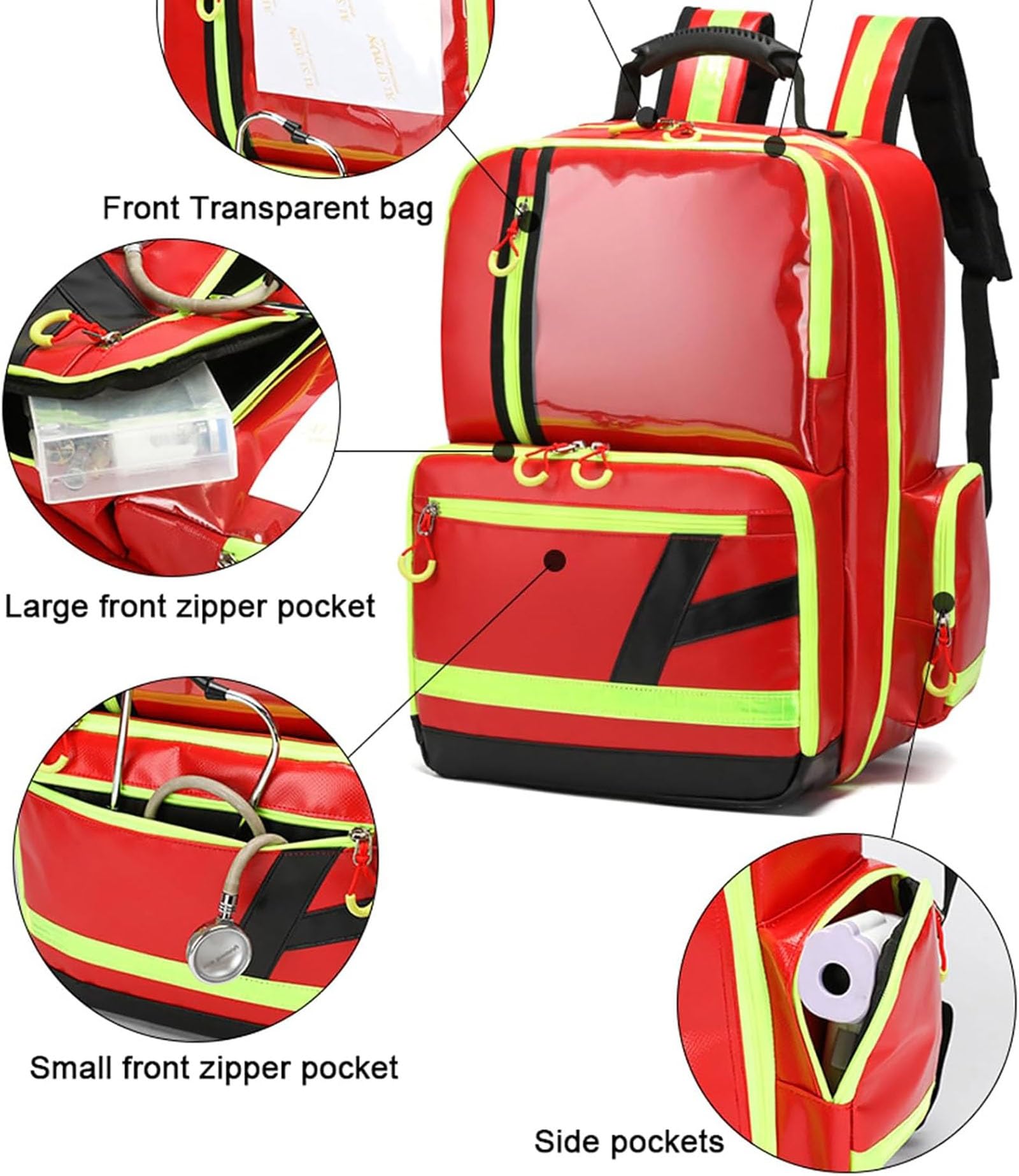 Borsa del primo soccorritore Zaino per traumi vuoto, borsa di pronto soccorso per paramedici e kit di emergenza medica, ideale per l'auto, la casa, il campeggio e l'escursionismo