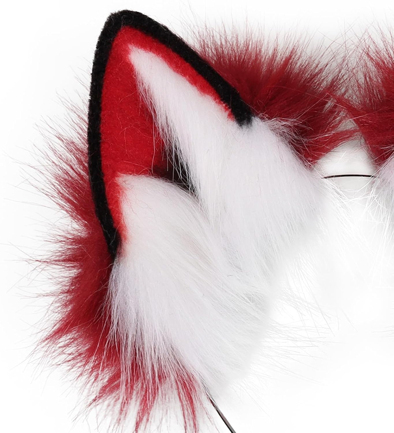HAOAN Handmade Faux Fur Fox Wolf Ears Headband Halloween Christmas Cosplay Party Costume Accessories - Image 5