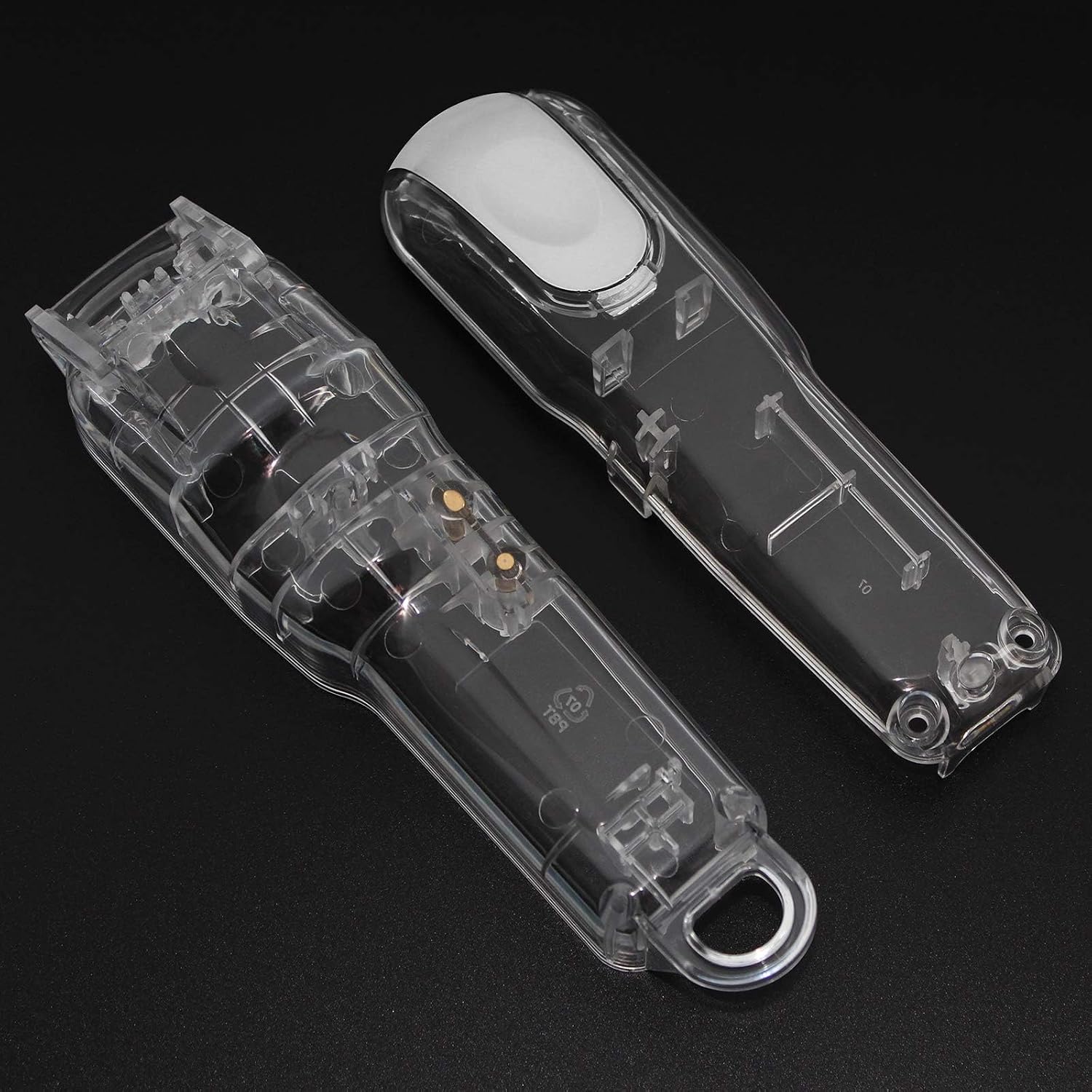 Hair Clipper Transparent Cover, DIY Replacement Clipper Protective Cover for Wahl 5 Star Magic Clip Clipper # 8148/8591 Clear Shell Case Top/Back Cover (Silver)