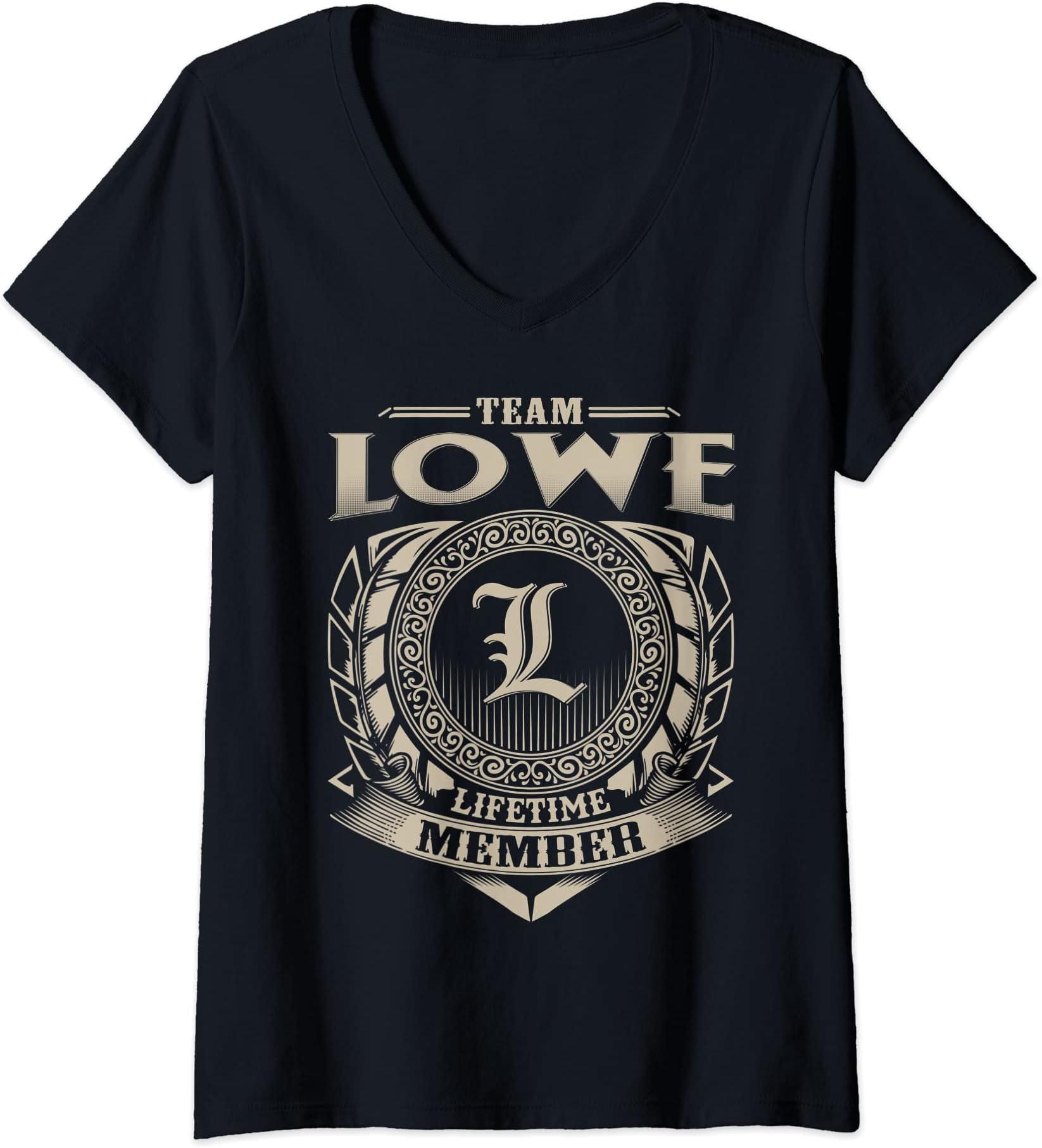 Womens Team LOWE Lifetime Member Vintage LOWE Family V-Neck T-Shirt