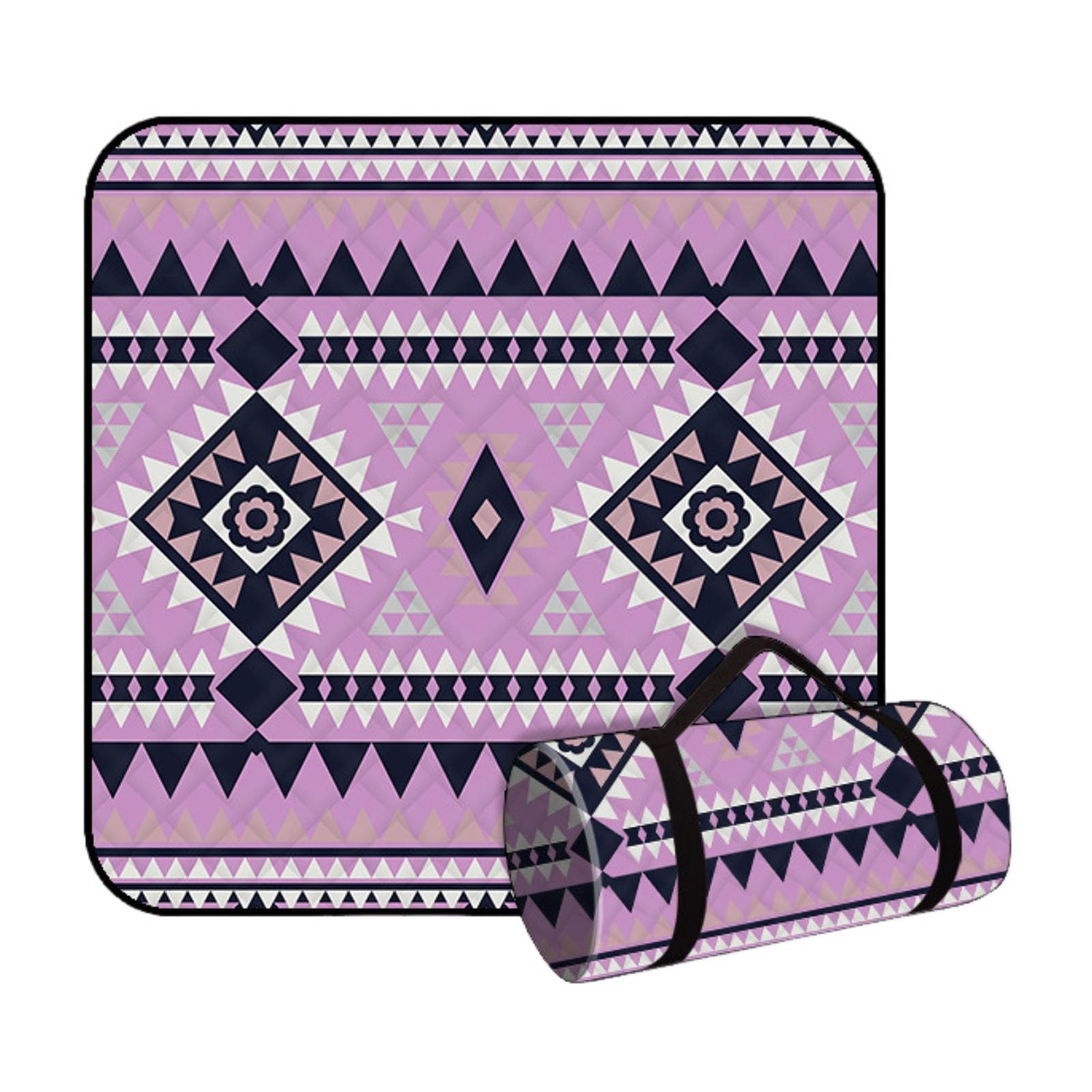 Couverture de Pique Nique Compacte, XXL Nappe Pique Nique Impermeable Couverture de Camping Léger et Portable Tapis de Plage Anti Sable (Style Ethnique rétro 10,300x200cm)