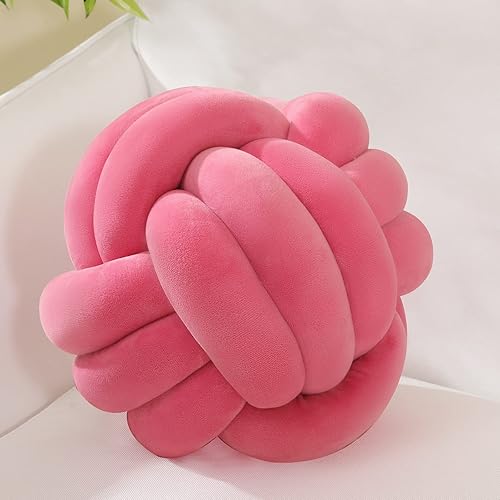 Miniatura 11 de Bola de almohada de nudo, cojín redondo suave para decoración del hogar, almohada decorativa para el hogar, almohada de felpa anudada hecha a mano