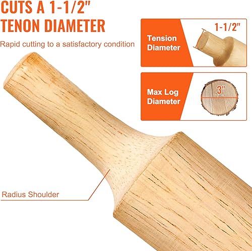 Miniatura 4 de VEVOR Tenon Cutter, 1.5"  38 mm Diameter, Premium Aluminum & Steel Log Furniture Cutter, with Dual Curved Blades & Button Screws Home Master Kit,
