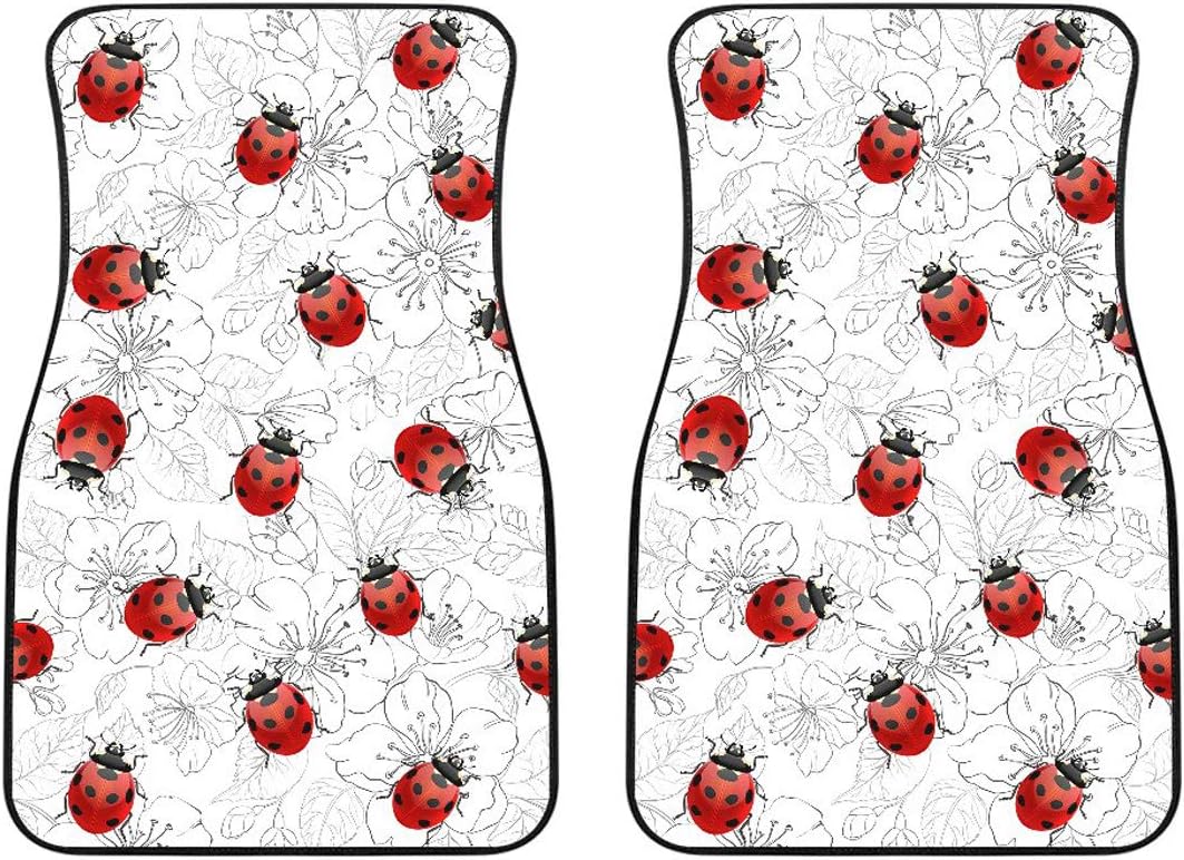 Realistic Ladybug Floor Mats for Cars - Unique Front and Back Car Mats