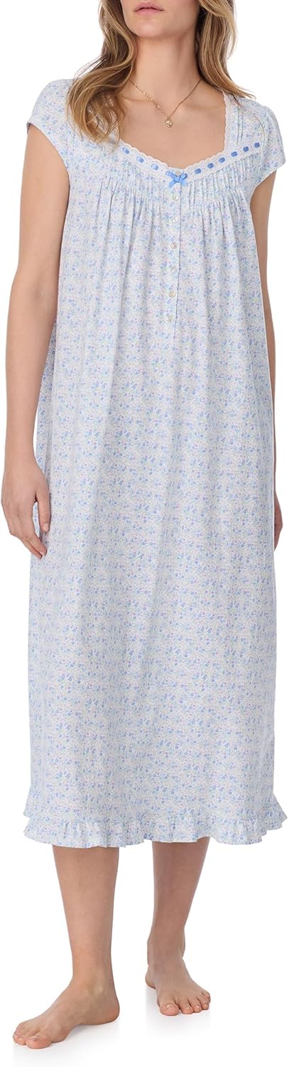 Eileen West Sleepwear & Loungewear for Women - Jersey Knit Collection - 100% Cotton Lightweight Stretchy Long Nightgown - Image 2