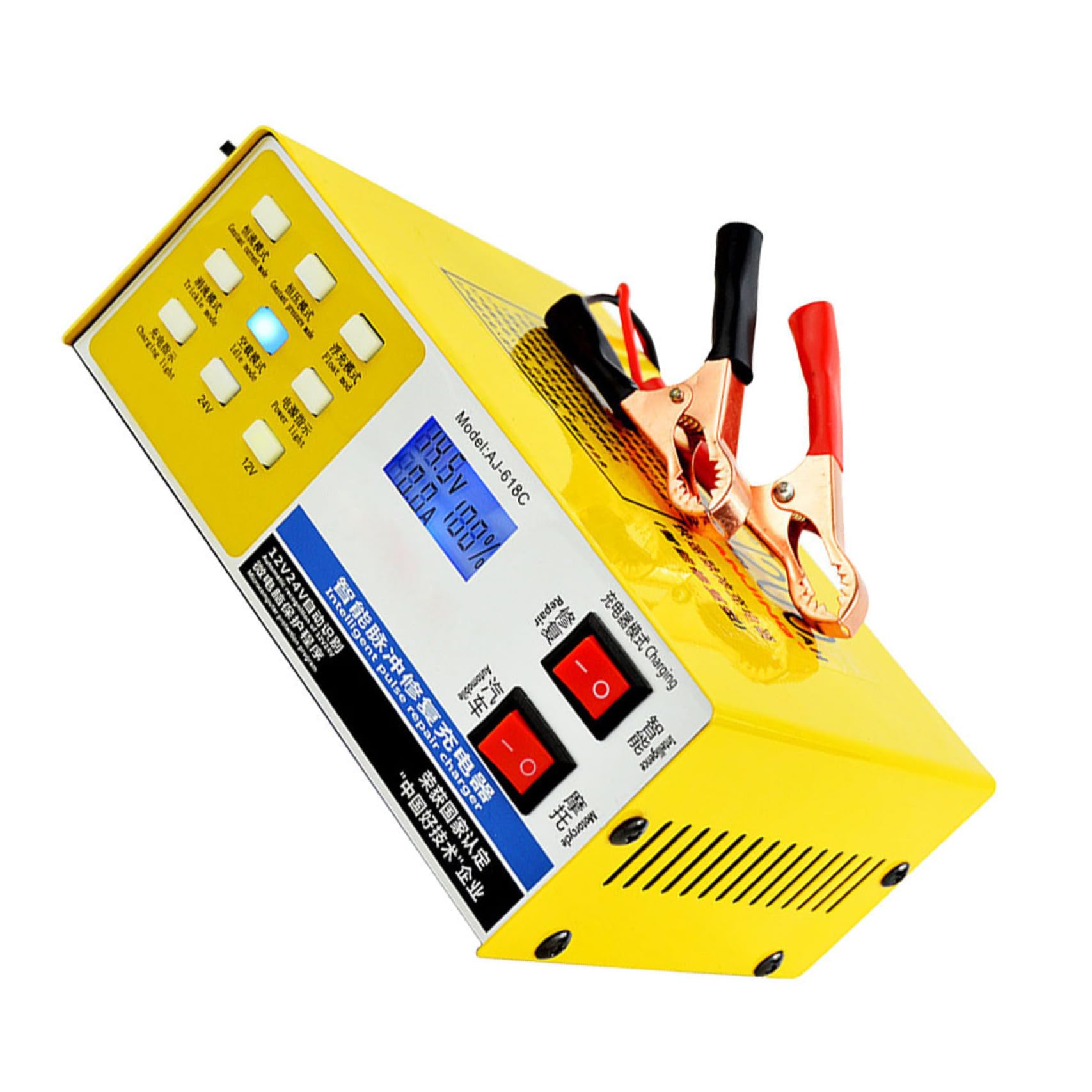 Alipis Caricabatteria per Auto 12v 24v Completamente Automatico Spegnimento Automatico, Compatibile Batterie Veicoli a Due Ruote e Auto, Alta Potenza e Sicurezza Garantita