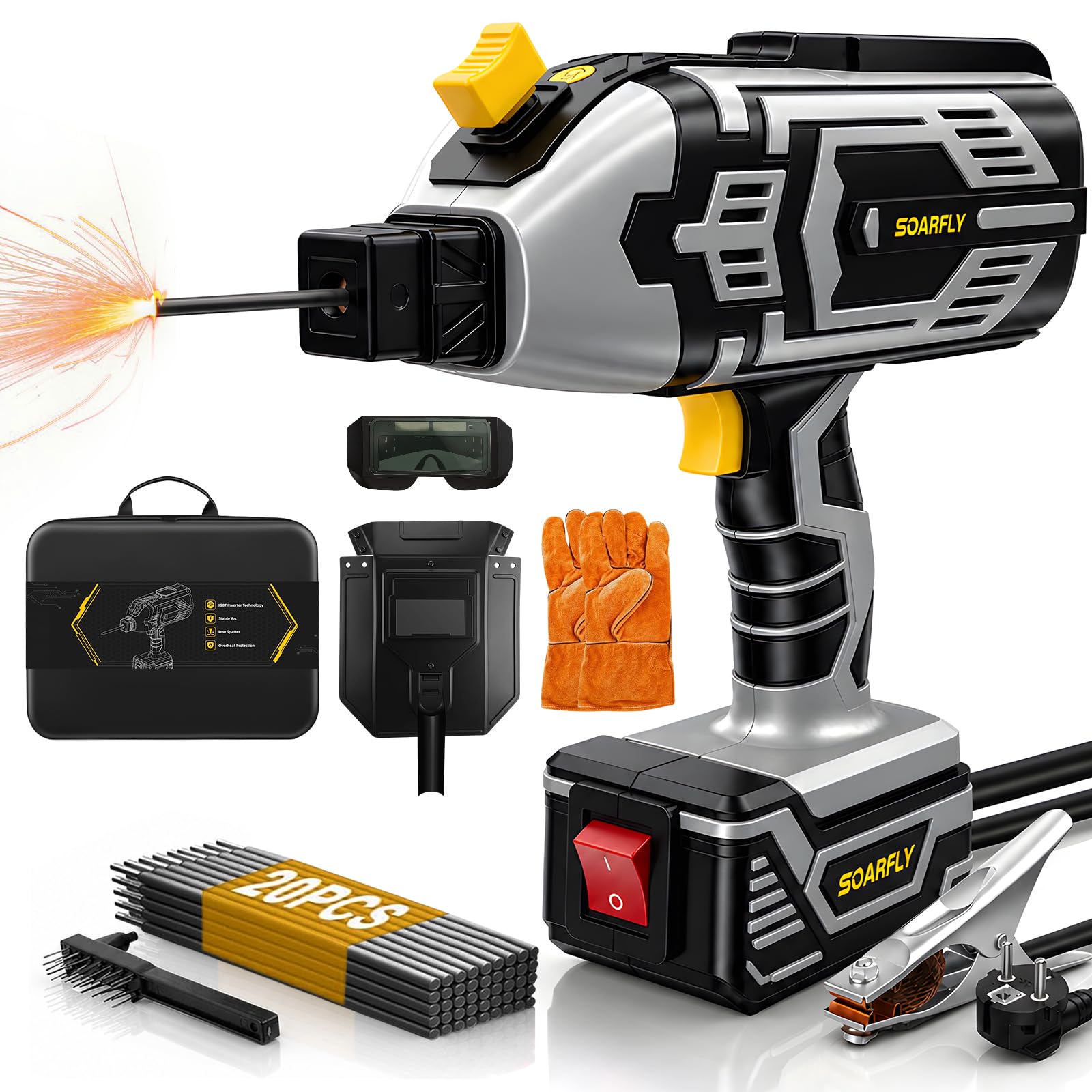 Portable Handheld Welding Machine, 110V 120A ARC Welder for 3/32"-1/8" Rods