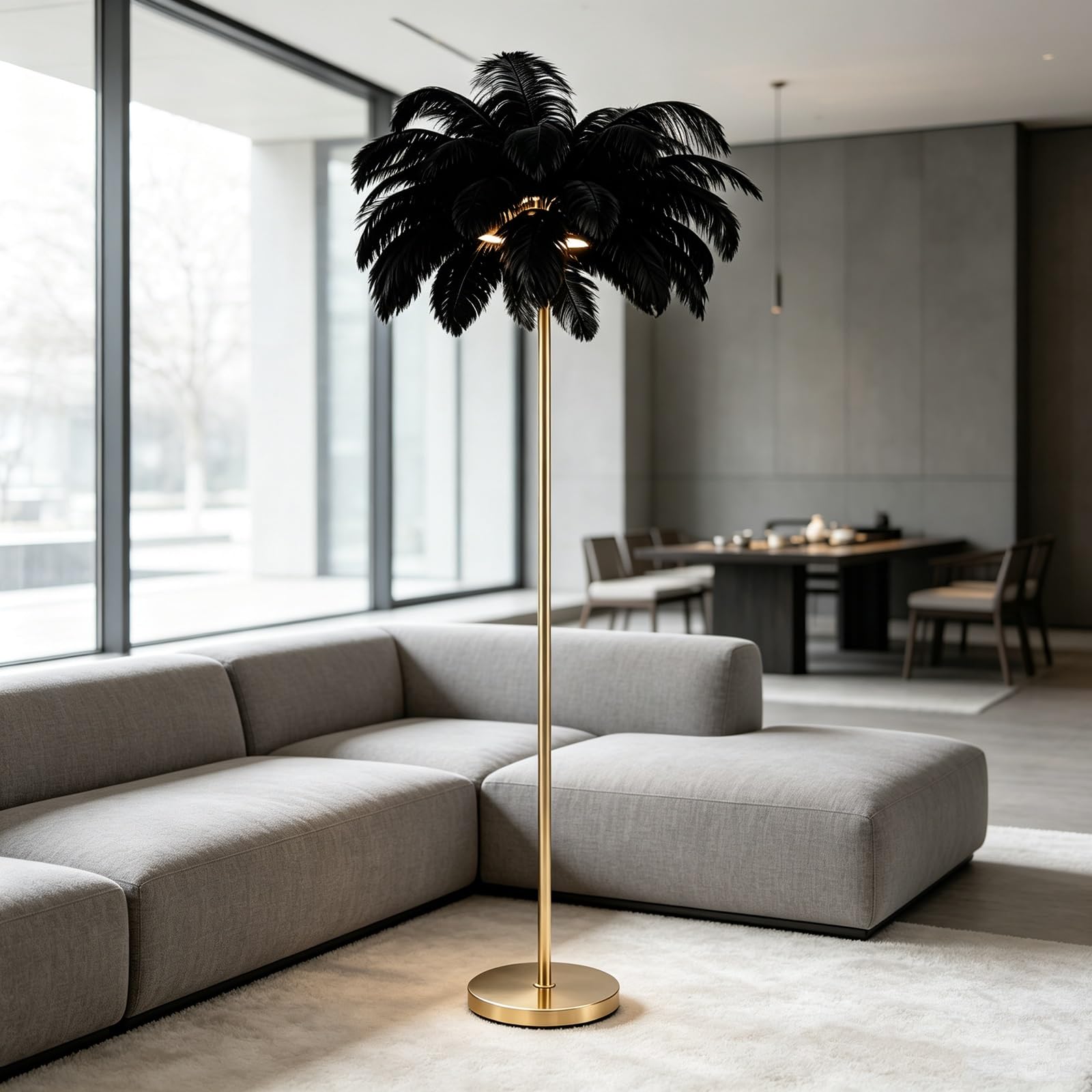 LCNDKF Ambient Feather Floor Standing Lamp Integrated LED