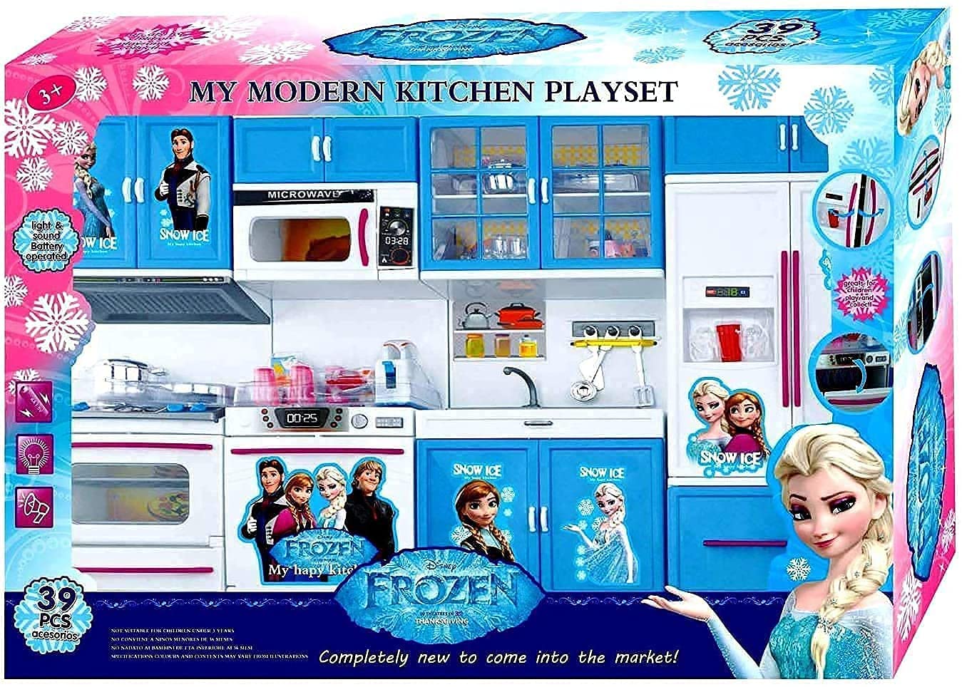 KIYANA Plastic 4 Station Frozen Kitchen Set World Dream House Modern Kitchen Set Modular Kitchen Play Set with Light and Sound Cooking Range Unit Refrigerator Kitchen Toy Set for Girls.(Multi Color) (B08RWTVZGT) Amazon Price History, Amazon Price Tracker
