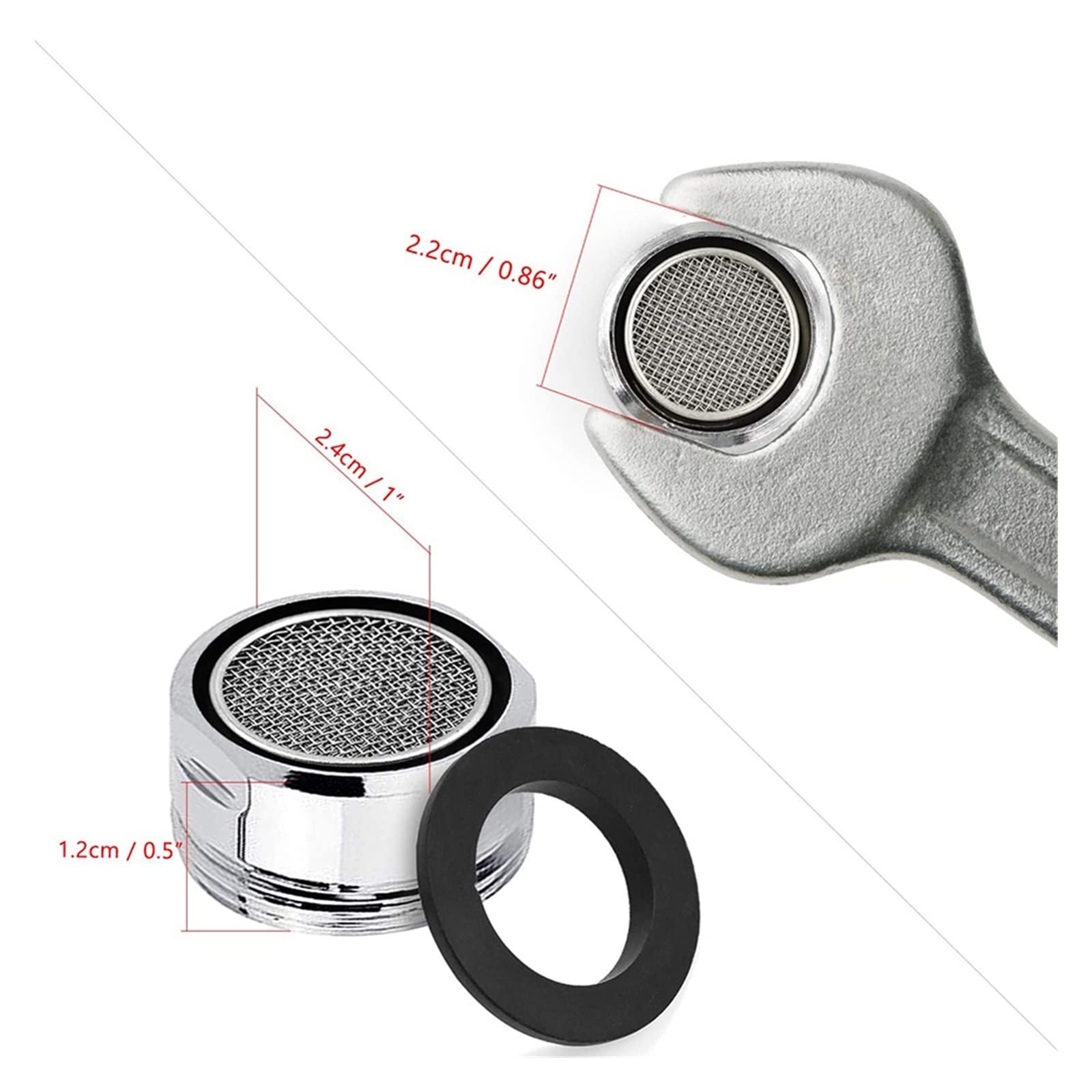XYNSNDB 3 Pezzi in Ottone Rubinetto a Risparmio idrico aeratore Rubinetto per lavabo da Cucina Filtro ugello Misto M24 Splash Head Rubinetto aeratore Rubinetto Accessori Installazione Semplice