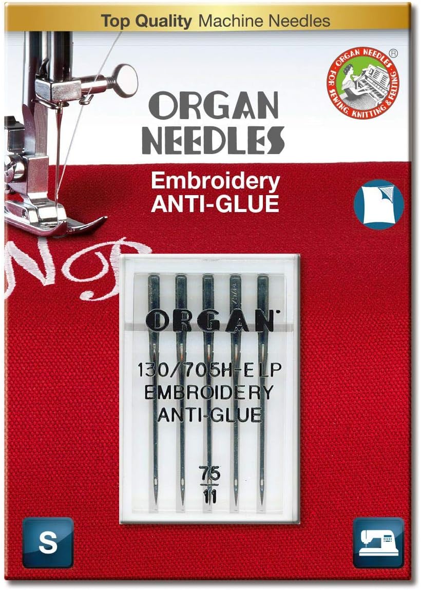Organ Anti-Glue Super NonStick Embroidery Sewing Machine Needles – Size 75/11