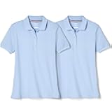 Girls 2 Pack Short Sleeve Stretch Piqué Polo