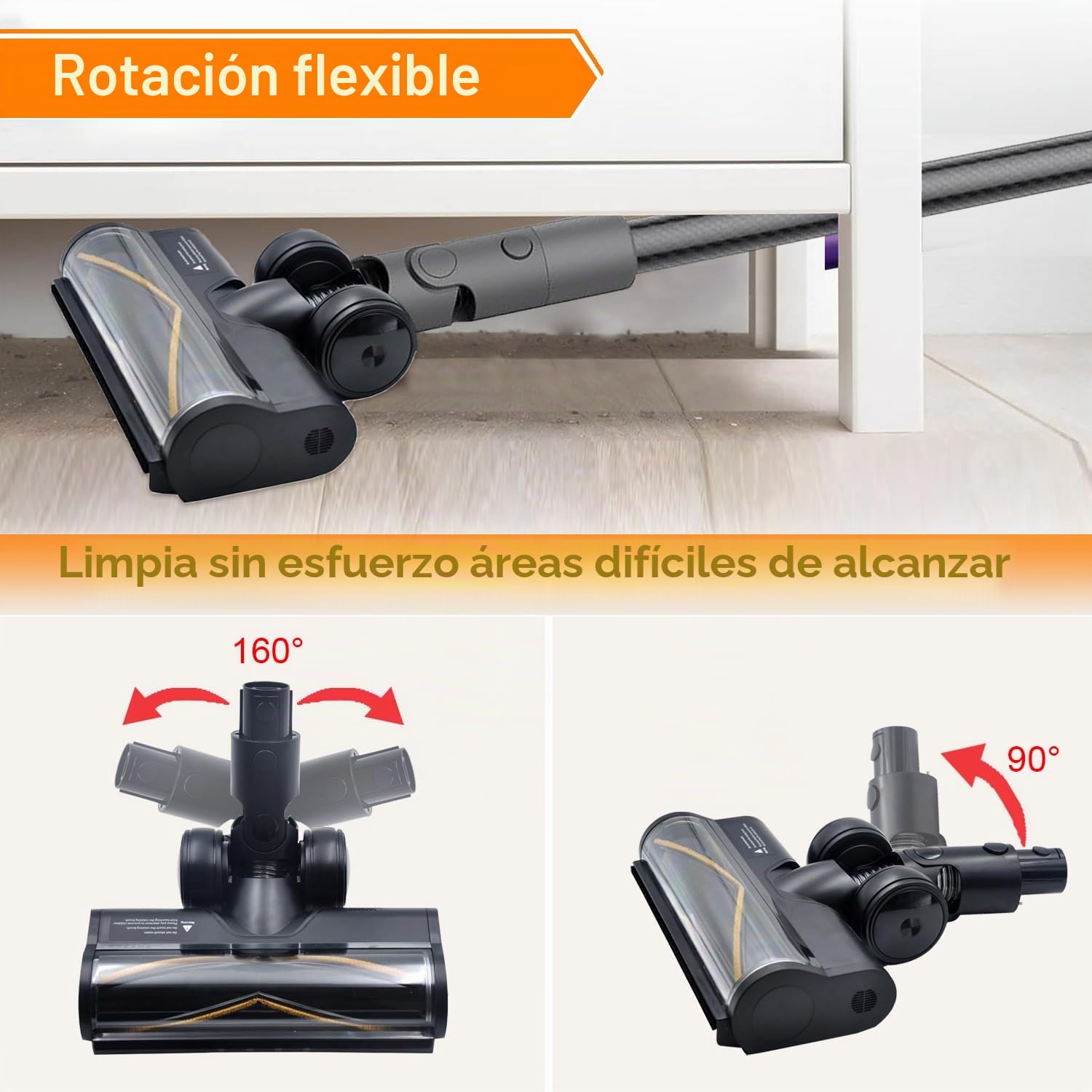 Cepillo Cabezal para Dreame R20 T20 T30 R30 V12 V12 Pro T20 pro V11SE R10 aspiradora, Cepillo de Cabezal Limpiador de Cabezal de turbina con luz LED, Recambios Cepillo para Moquetas y Suelos Duros | Cabezal de cepillo de rodillos con faros LED, piezas de