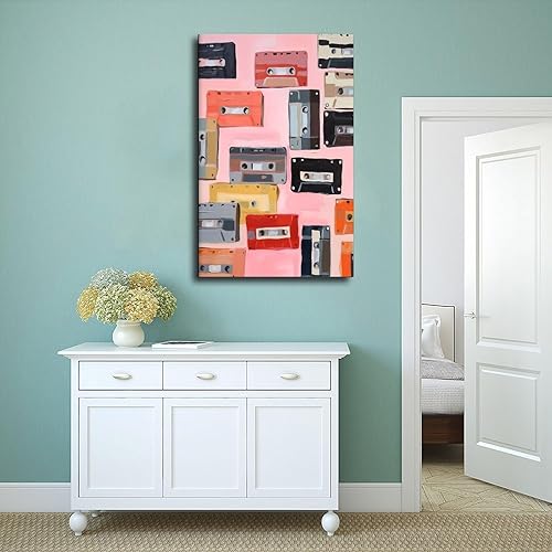 Miniatura 4 de Cinta de casete retro con mezcla de música, viejas escuelas, amante de la música, suave rosa Y2Ks, póster de lienzo femenino para pared, decoración