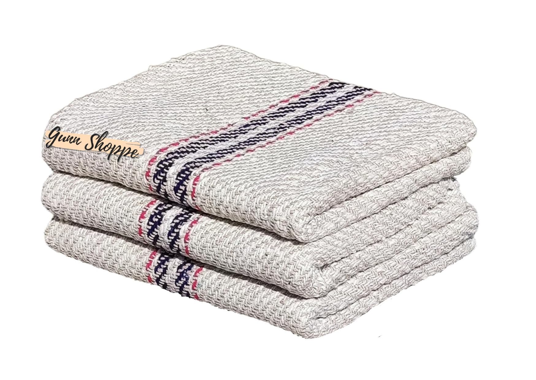 Gunn Shoppe Extra Large 28*28" Cotton Floor Cleaning Cloth For Mopping [Pack Of 3] Dry&Wet Use Super Absorber 400GSM Easy To Use With Wiper At Office,Shop,Hospital,Shopping Mall Etc.(28X28"),White