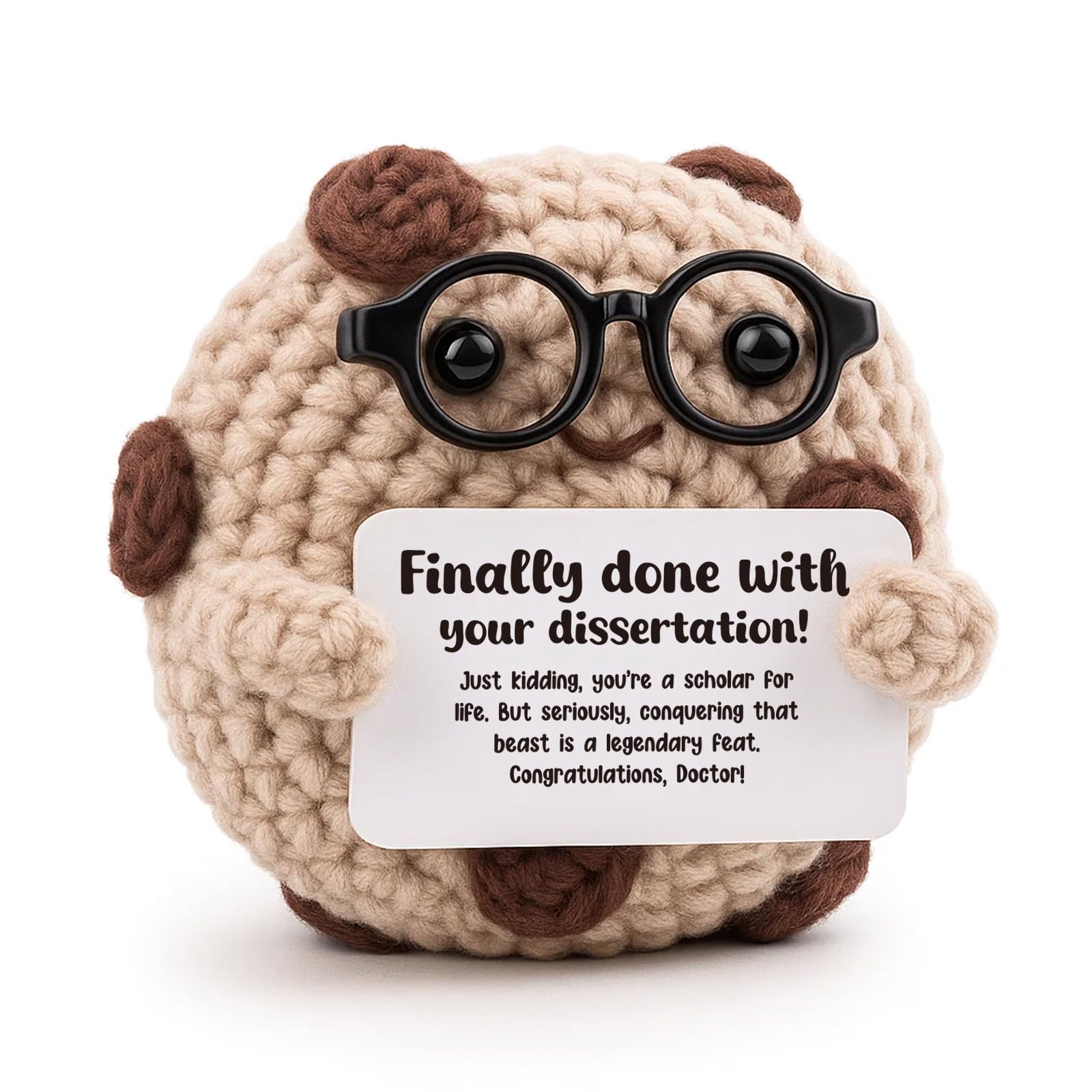 Funny PhD Graduation Gift, Dissertation Defense Survivor Keepsake - "Finally Done" Doctorate & End of PhD Present for Scholar - Academic Humor Desk Decor