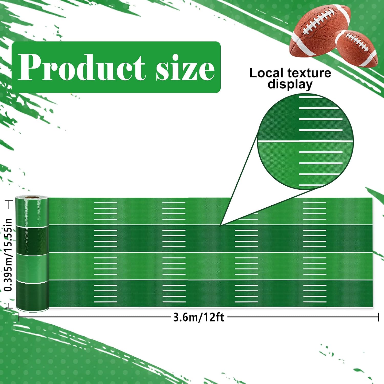 Football Bulletin Board Roll Reusable Waterproof Erasable Sport Theme Non-Woven Fabric Bulletin Board Fade Resistant Wrinkle Resistant Sports Poster for Classroom Decor Wrap Craft 15.55" x12ft