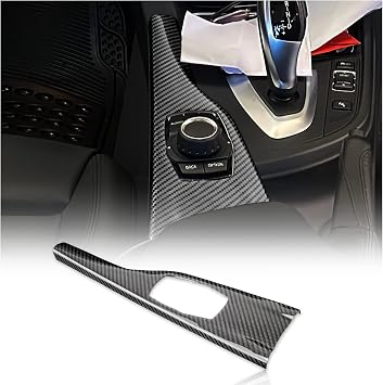for BMW 3 Series 4 Series F30/F31/F32 Accessory Multimedia Knob Cover Black | KUNGKIC Real Carbon Fibre Interior Trim Sticker Auto Parts RHD
