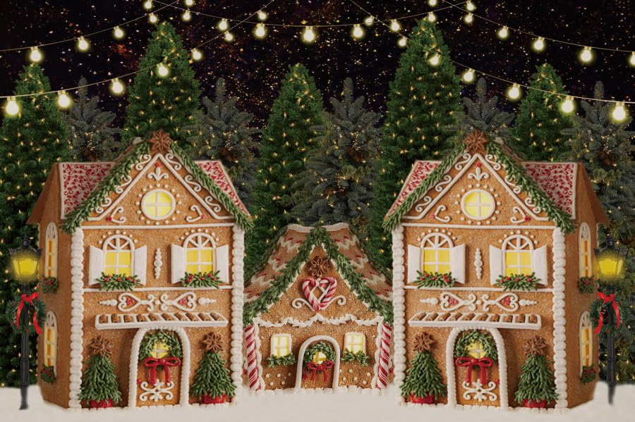 Tamaño 7x5 Pies Algodón BELECO 2.1x1.5m Tela Navidad Casa De Pan De Jengibre Telón De Fondo Casa De Navidad Cabina Piruletas Regalos Dulces Árbol De Navidad Foto Fondo Bebé Niños Familia Fiesta