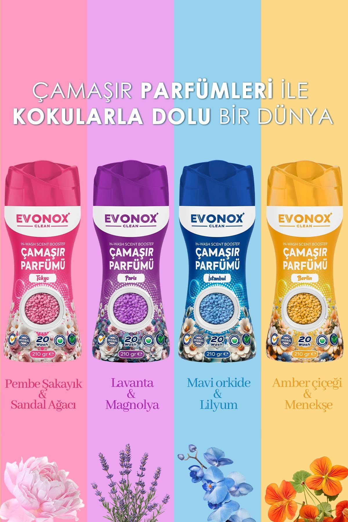 Evonox Clean Granül Çamaşır Parfümü & Çamaşır Yumuşatıcı (İSTANBUL KOKUSU)