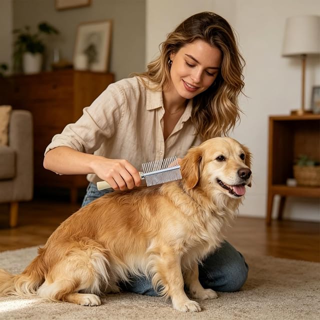 Foto 5 de 6 de 3 Peines De Pelo Liso, Artículos De Limpieza Para Mascotas, Baño Y Masaje Para Gatos Y Perros, Peines Anudados