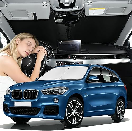 Miniatura 19 de Parasol de 4 capas para parabrisas, ajuste personalizado, tela 240T, parasol retráctil que bloquea los rayos ultravioletas, accesorios para automóvil