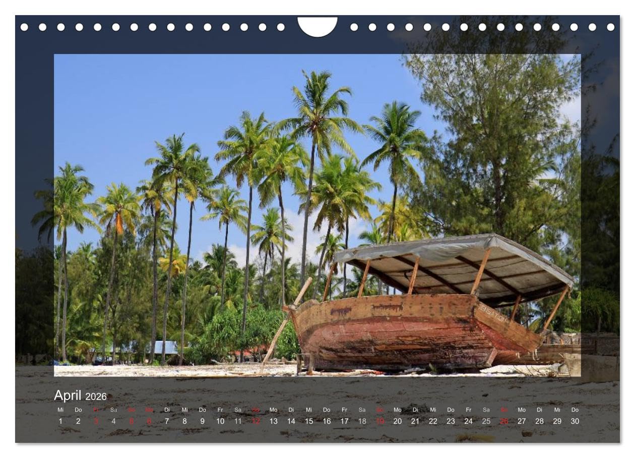 Sansibar (Wandkalender 2026 DIN A4 quer), CALVENDO Monatskalender: Impressionen Sansibar (CALVENDO Natur)