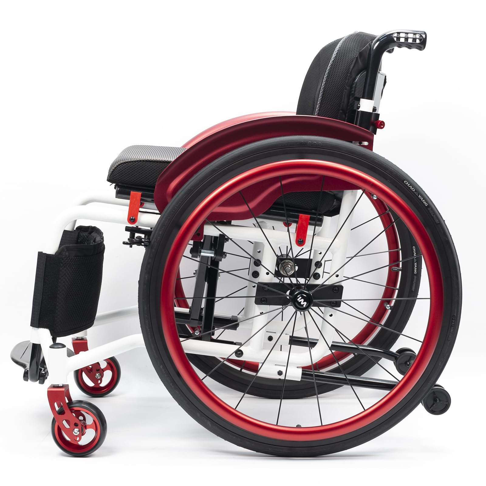 Manuale Spetture Sport Sport su Sedia A Rotelle, Facile Pieghevole, Leggero, Tutto Il Terreno, Pesa Solo 13 kg, capacità di Carico 220lbs(38cm/15in,Black)