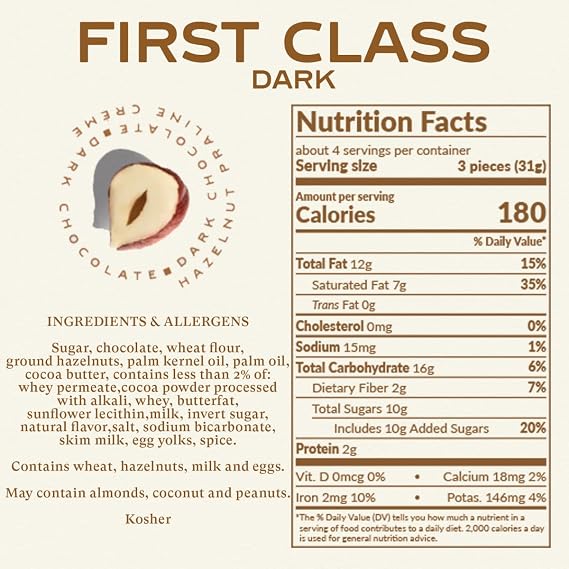 Bahlsen Ohne Gleichen First Class Dark Cookies (12 boxes) - Hazelnut wafer biscuits covered in rich dark German chocolate - 4.4 oz boxes