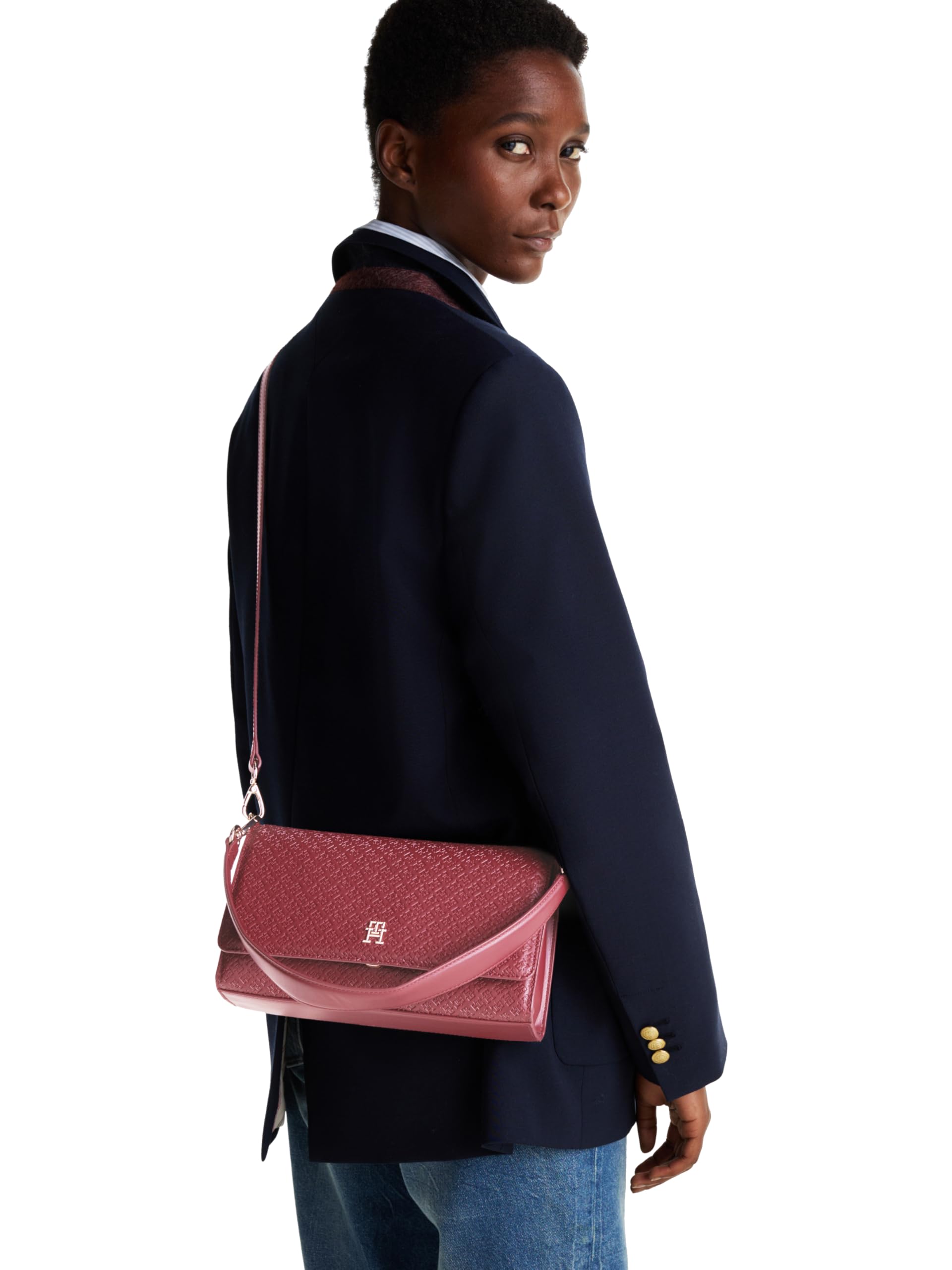 Tommy Hilfiger Monogram Shoulder Bag With Removable Crossbody Strap - Bolsa de hombro Mujer