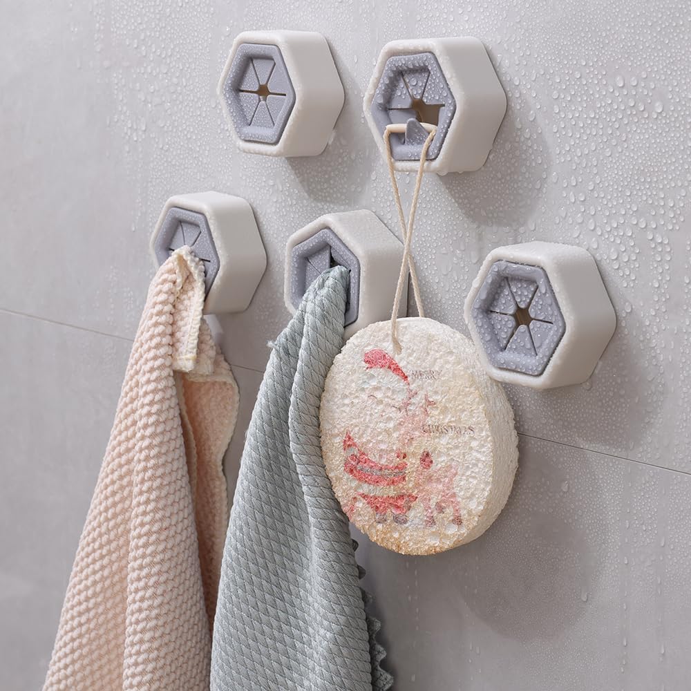 Self-Adhesive Towel Plug Holder Punch Free Wall Mounted Tea Towels Bathroom Storage Hooks Rack Kitchen Rags Cloth Clips,4.8 * 4.4 * 2cm (3PCS)