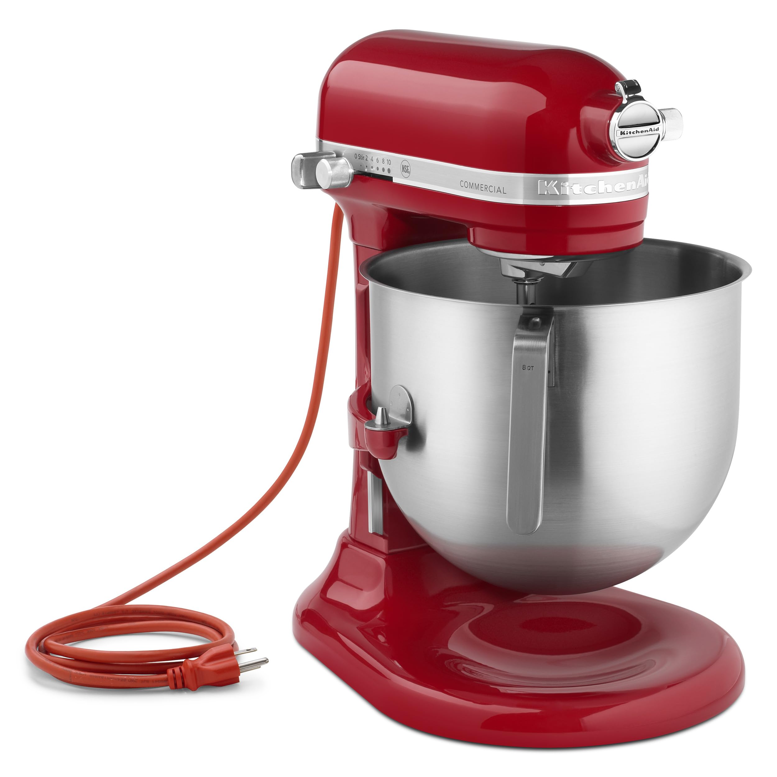 KitchenAid KSM8990ER 8-Quart Commercial Countertop Mixer, 10-Speed, Gear-Driven, Empire Red