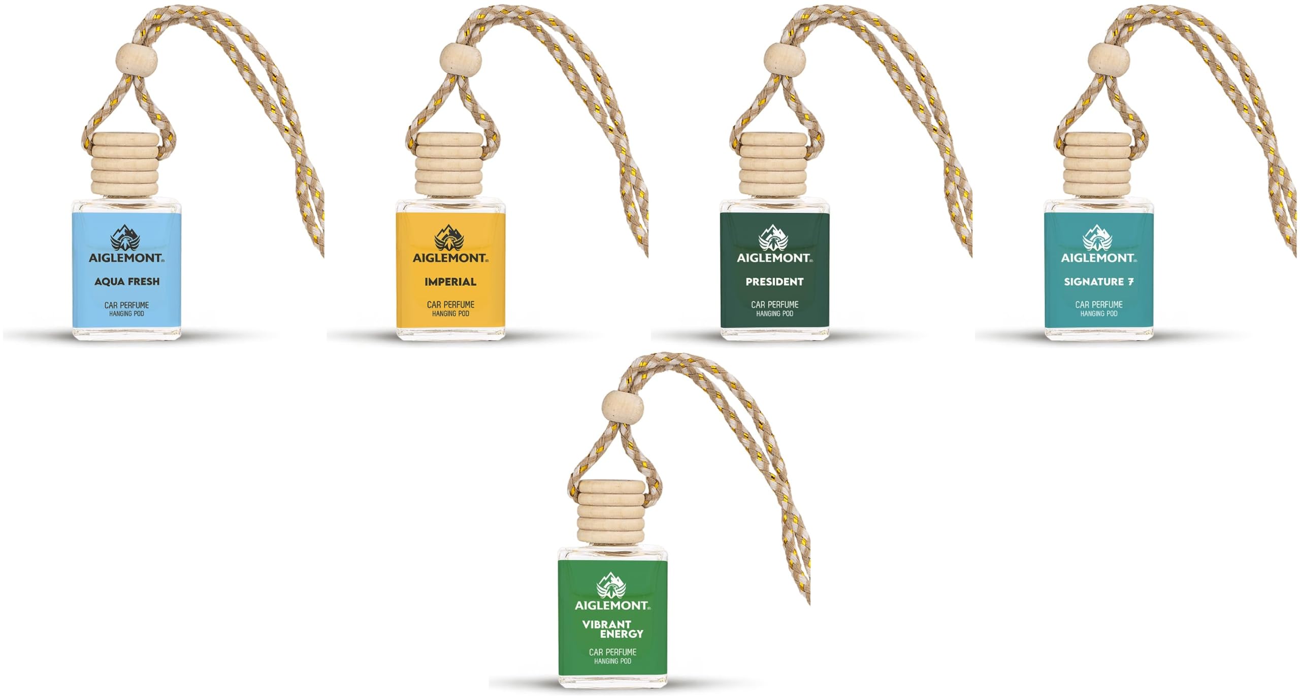 Car Perfumes combos | Aqua Fresh+ Imperial + President+ Signature 7 Scent+ Vibrant Energy| Combo of 5 | 10 ml Each-image-34