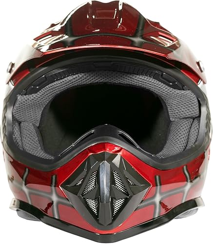 Miniatura 4 de Combo de equipo juvenil para carretera. Casco, guantes, ATV de motocross MX, accesorios de ciclismo del Hombre Araña. Color rojo. Certificación DOT,