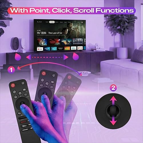 Miniatura 7 de Control remoto mágico de repuesto para televisores inteligentes LG (modelos 2019-2025)  Control de voz y función de puntero  Compatible con