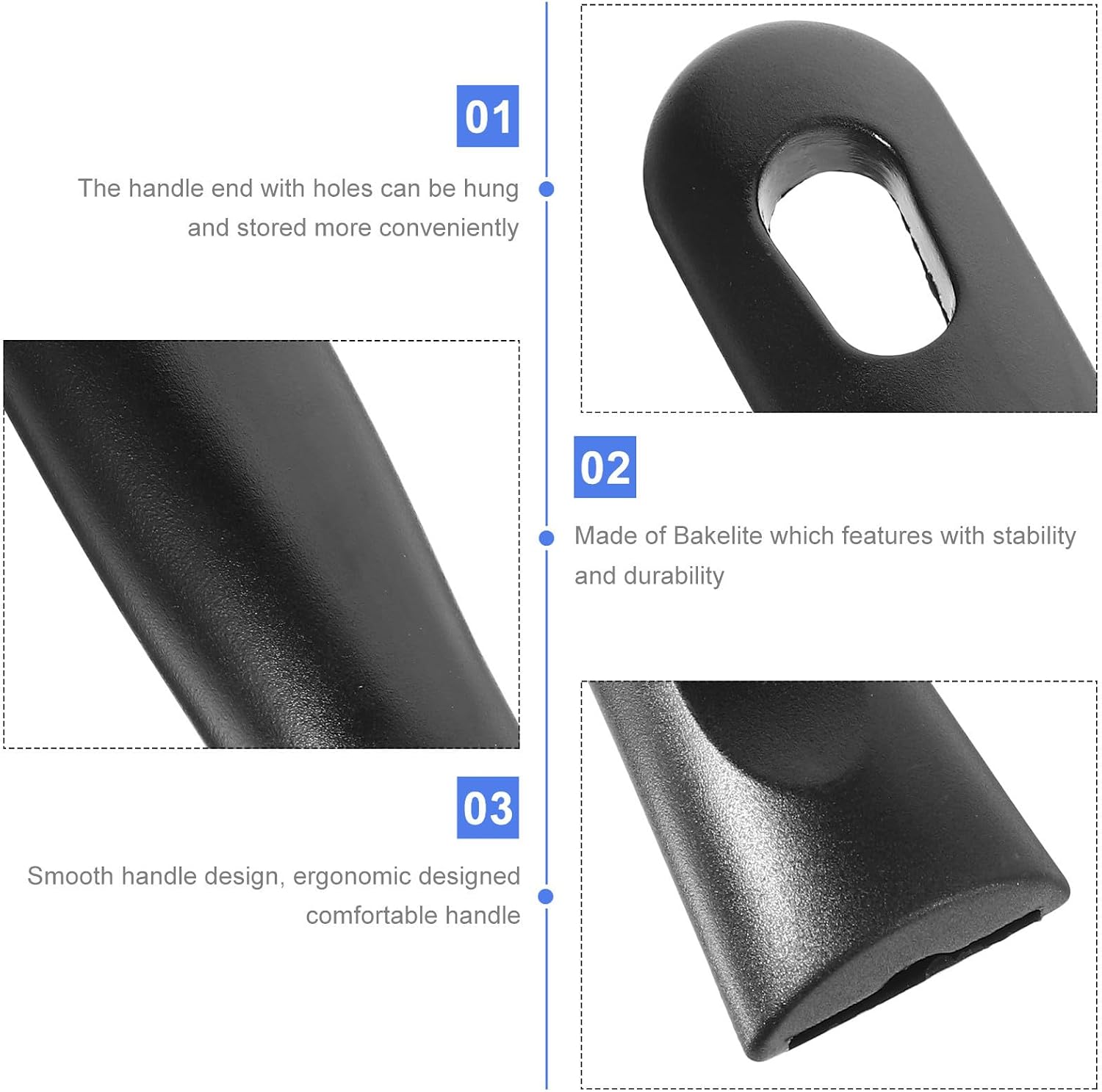 6pcs Bakelite Pot Handles with Hole End, Black Cookware Accessories