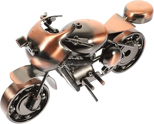 Motocicleta de metal retro, estilo vintage, de hierro forjado, modelo de motocicleta, artesanía, escultura de arte de hierro coleccionable para
