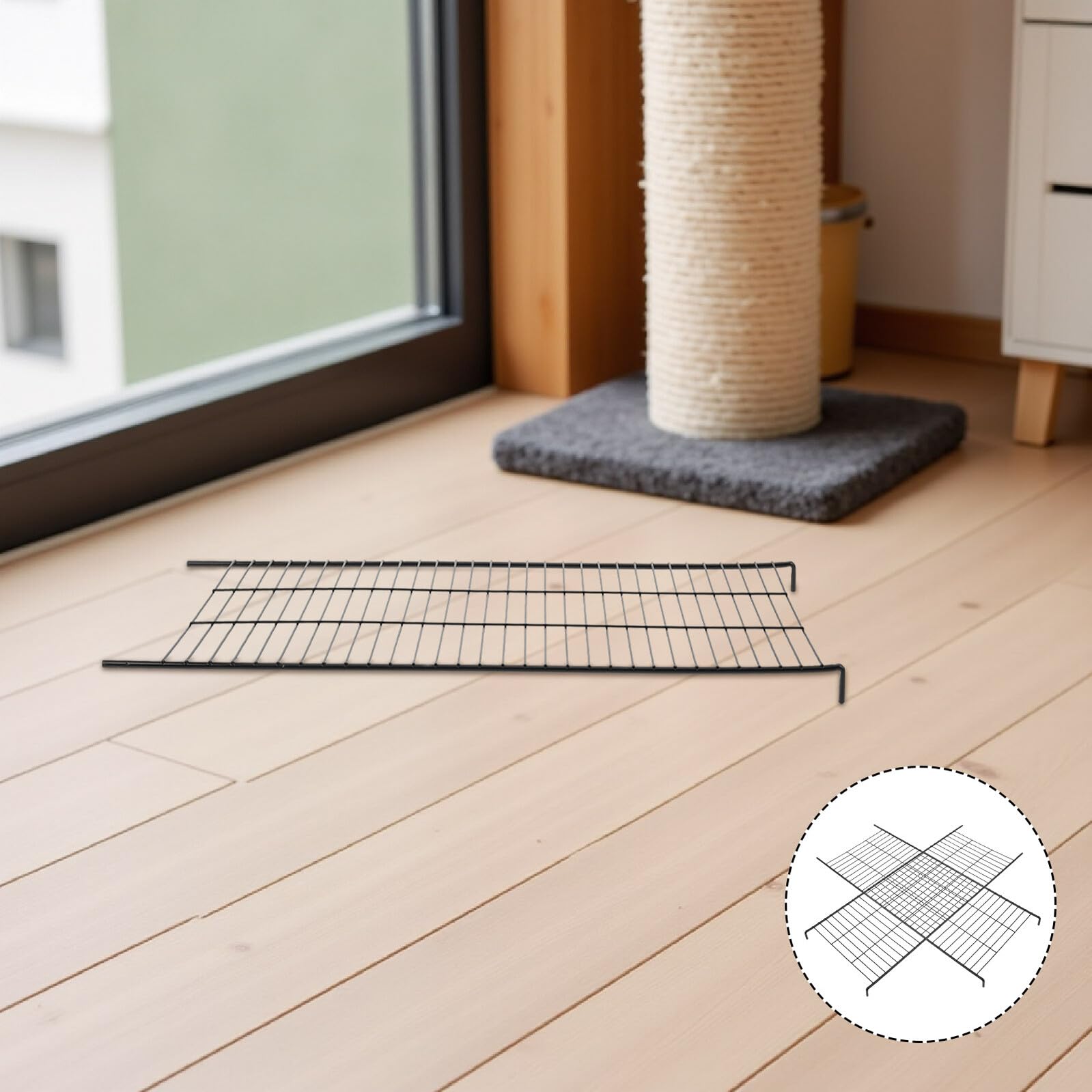 Escalera de Hierro Negra para Jaula de Gatos 2 Piezas, Accesorio Multifuncional para Corral de Gatitos y Diseño Flexible para Uso en Jaula de Interior