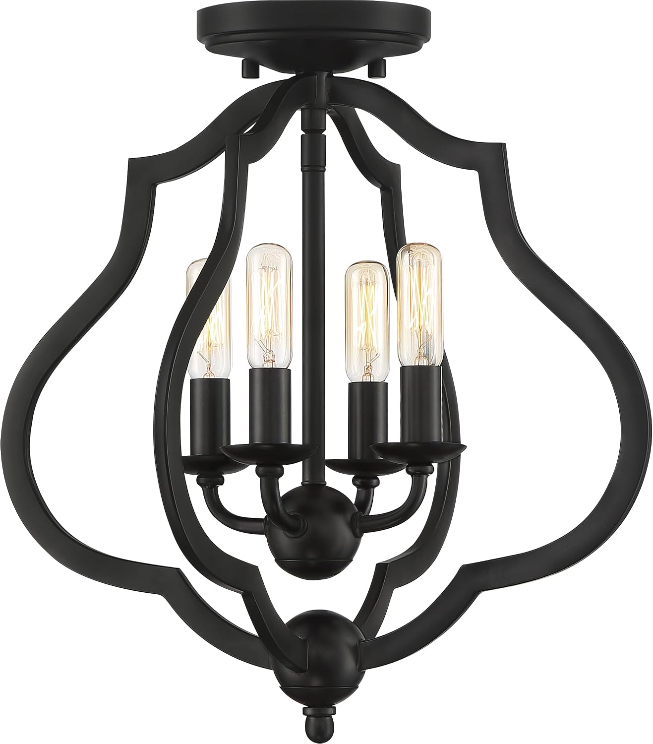 Quoizel O'Keefe 4-Light Matte Black Semi-Flush Mount Light