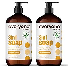 Everyone 3-in-1 Soap, Body Wash, Bubble Bath, Shampoo, 32 Ounce (Pack of 2), Coconut and Lemon, made with Essential Oils for Men and Women