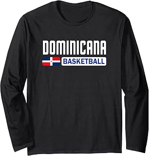 Dominican Republic Basketball Dominicana Flag Sports Long Sleeve T-Shirt
