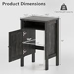 Giantex Robot Vacuum Storage Cabinet, Farmhouse End Table with Anti-Tipping Device, Anti-Slip Foot Pads, Nightstand, Space-Saving Sweeping Robot Stand for Small Space, Bedroom, Kitchen, Office (Gray)