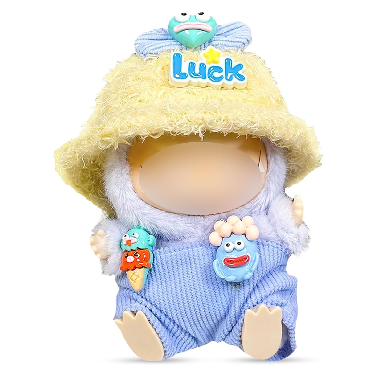 Vestiti per bubu Peluche, DIY Abbigliamento bubi Monster, Vestito Bubu Macaron Regali per Collezionisti (Non contiene bambole)(Bocca grande)