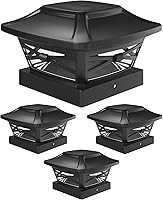 Vista 15 de Davinci Lighting Renaissance Luces Solares para Tapas de Postes Exteriores - Incluye Bases para Postes de 4x4 5x5 6x6 - Luz LED Brillante - Negro