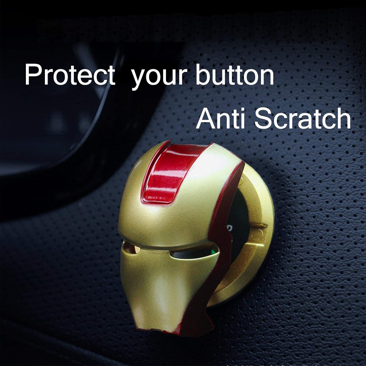 Engine Start Stop Button Cover, Push to Start Button Ignition Protective Cover Anti-Scratch Interior Accessory Decoration Universal Ring Circle Stickers for Cars and Vehicles - Gold and Red : Automotive