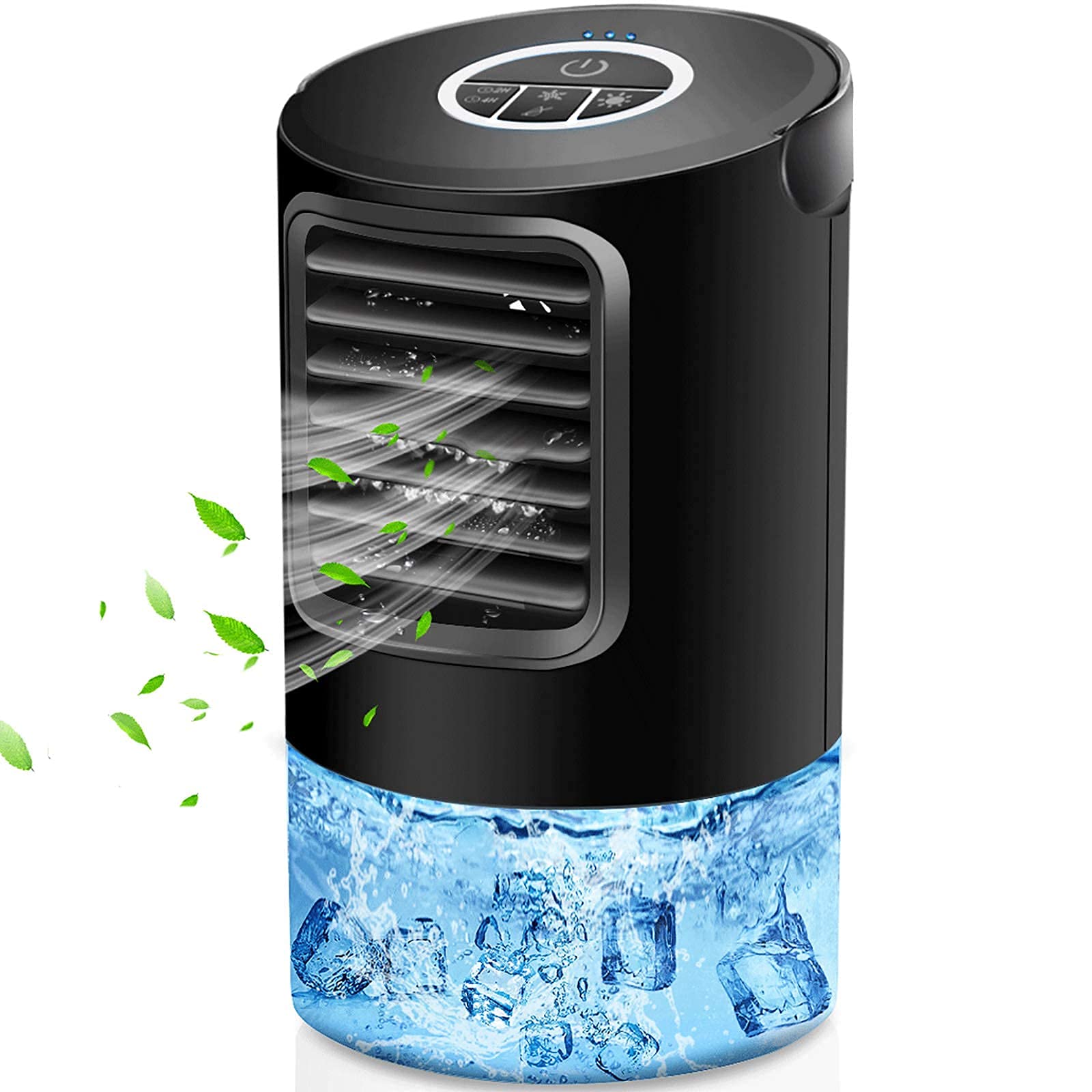 MSHGSKU Air Cooler Evaporative Portable Air Conditioner Fan, Fan Desk Fan Space Air Cooler Table Fan Air Circulator -Quiet Purifier Cooling Fan with Handle and 7 Colors L