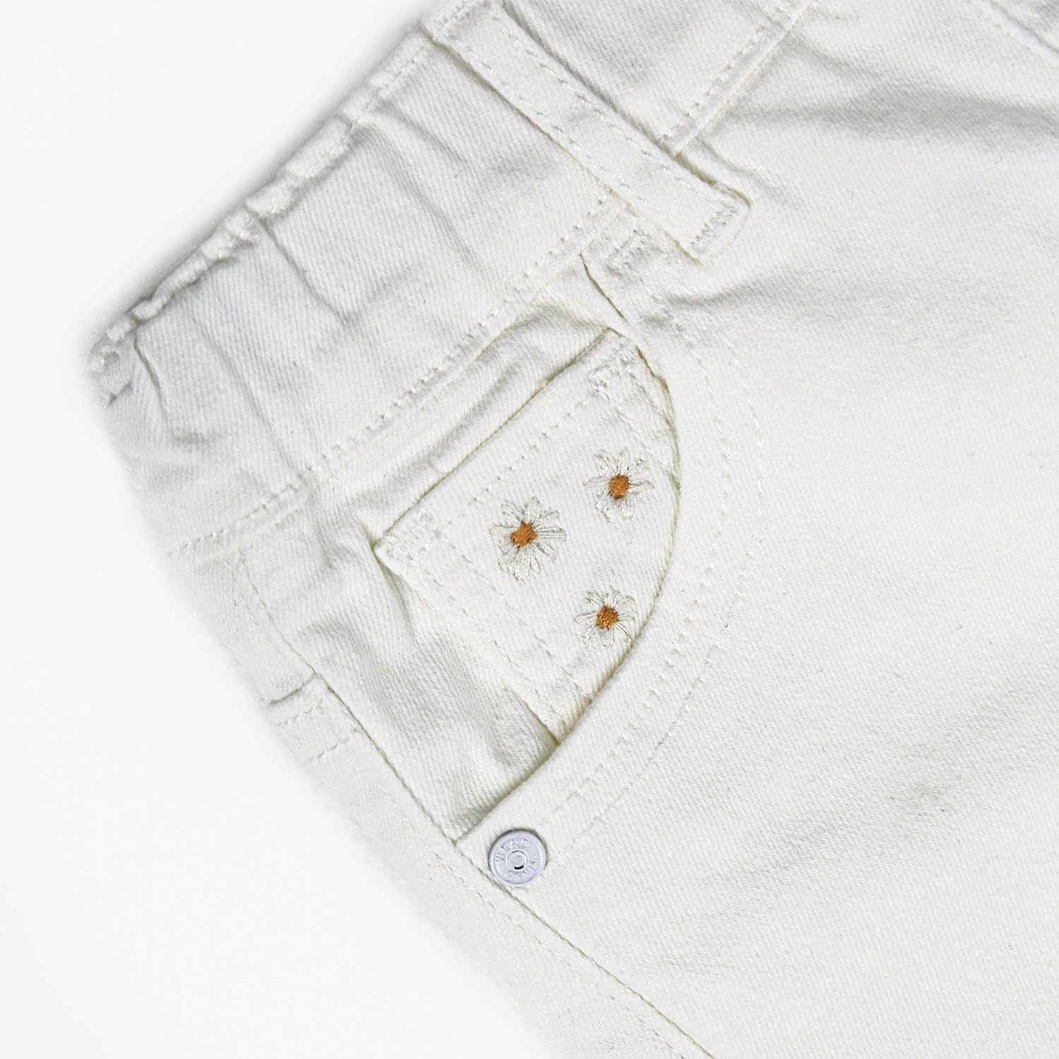 KIDSCOOL SPACE Baby Girls Summer Denim Shorts,Little Kids Ribbed Elastic Waist Half Jean Pants - Image 5