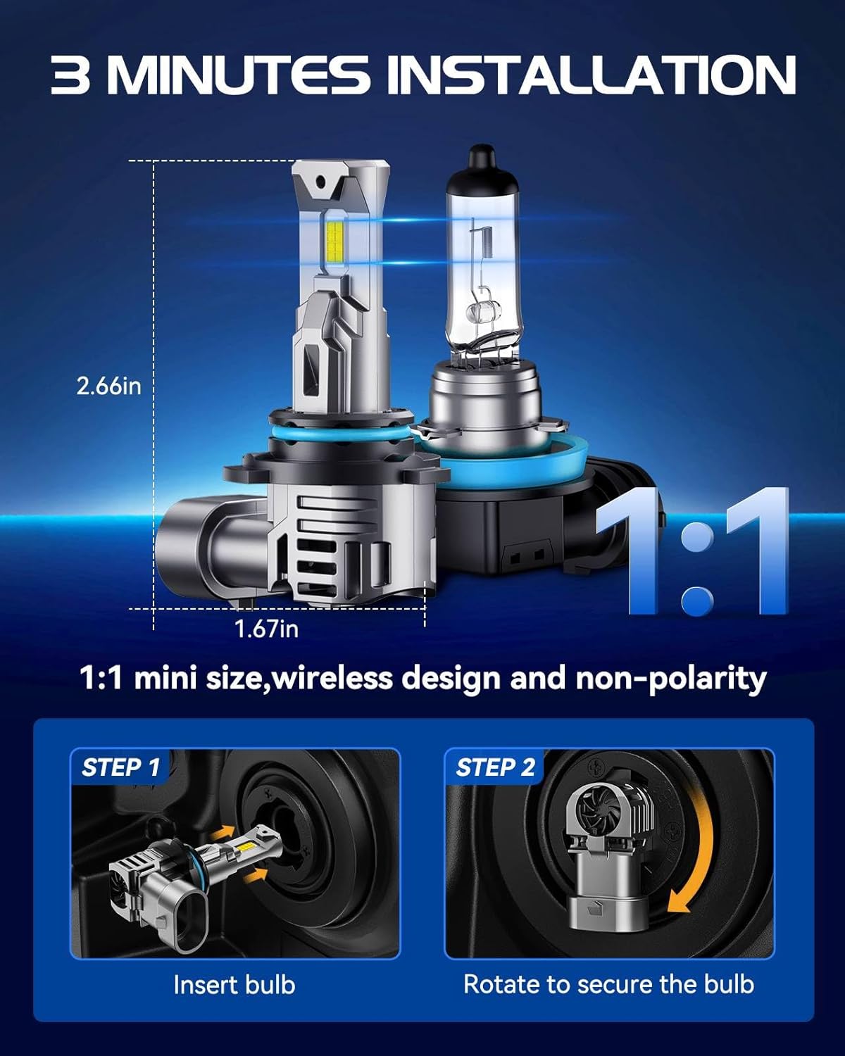 Laxmas 2025 Super Brightness HB3/9005 HB4/9006 Bulbs, 56,000LM Brightness Light, HB3 HB4 Bulbs, Wider Driving Vision, 6500K Cool White, 50000+ Hrs Lifespan, 99% Fit Your Vehicles, Plug & Play, 4 Pack