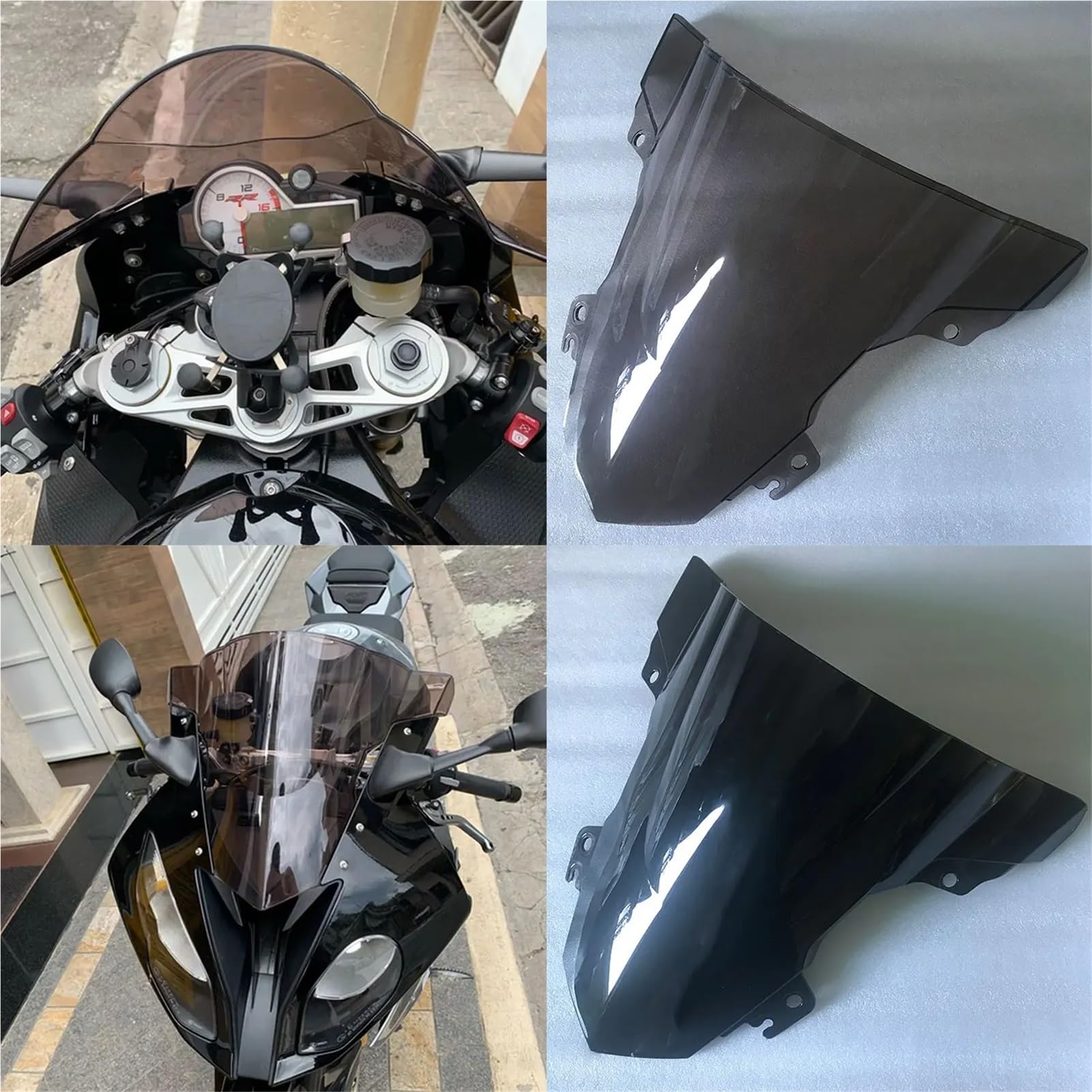 Fit For B/M/W/ S1000RR S1000 RR 2015 2016 2017 2018 S 1000 RR Motorcycle Windscreen Screen Wind Deflectors Double Bubble Windshield(Clear Iruidium)