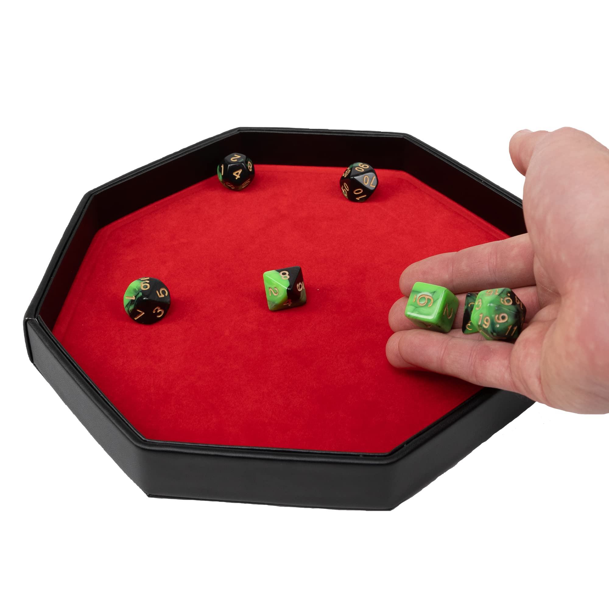 Planche à dés en Cuir avec Couvercle et 5 Sets de dés polyédriques RPG DND
